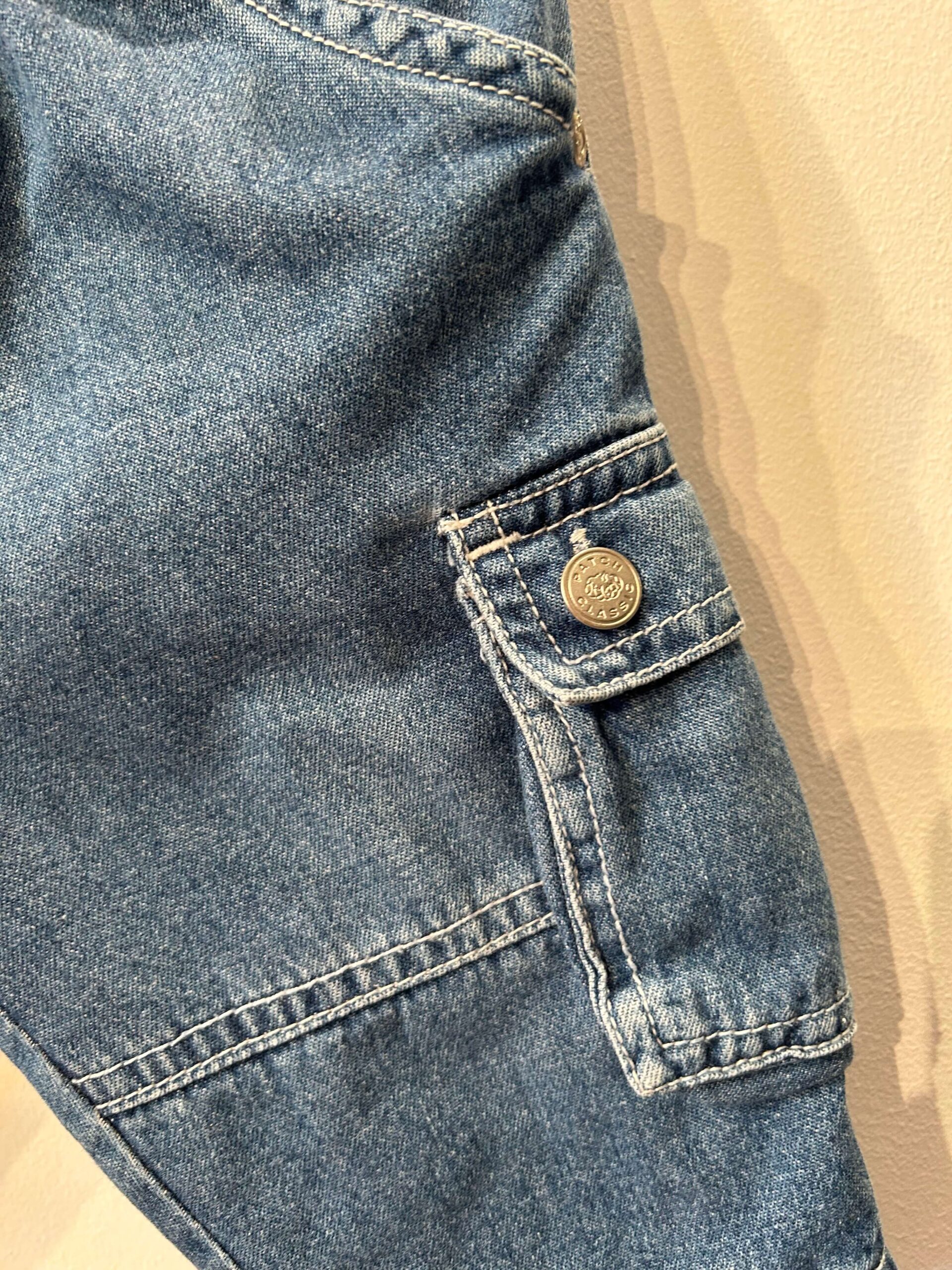 KENZO KIDS (Paris) FAUX SHEARLING COAT + SPROUT TEE + PUMPKIN PATCH CARGO JEANS 3-6 MONTHS - Image 10
