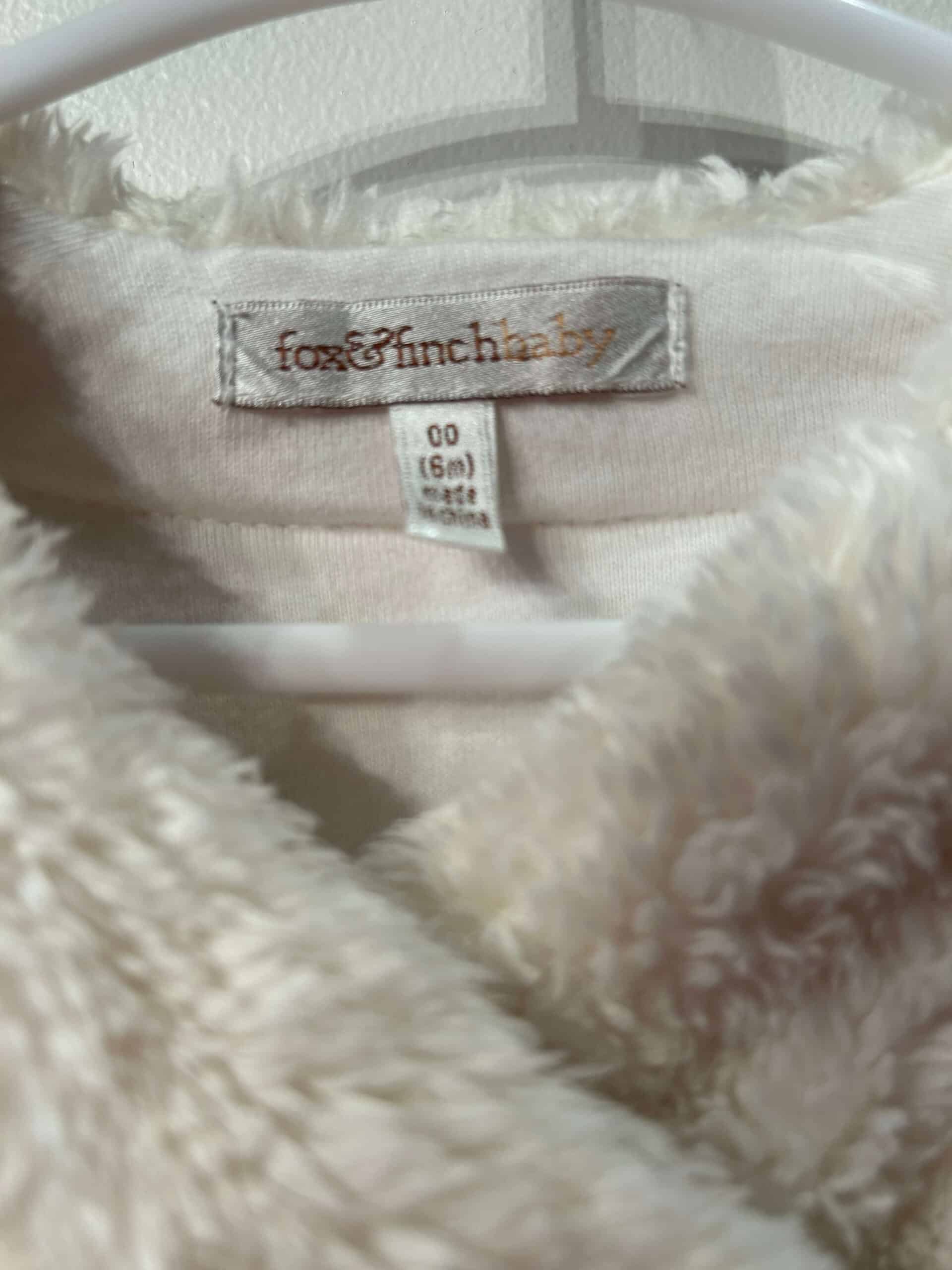 ZARA BABY DRESS + BEBE VELOUR LEGGINGS + FOX & FINCH FAUX FUR JACKET 6-9 MONTHS - Image 8