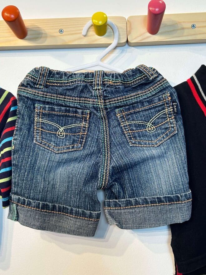 SPROUT TOP +  PUMPKIN PATCH DENIM SHORTS + OLLIES PLACE T SHIRT  0-3 months - Image 8