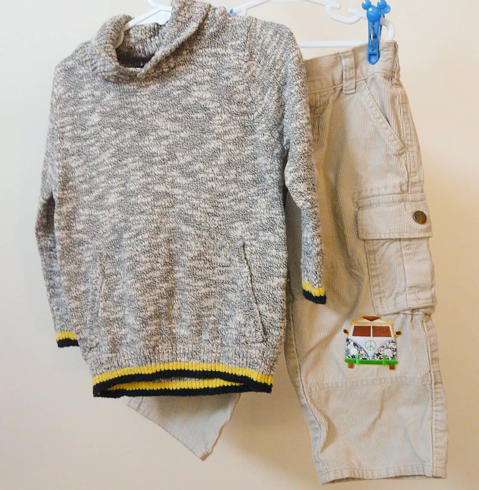 SEED HERITAGE HIGH NECK JUMPER + OSH KOSH CORDUROY TROUSERS