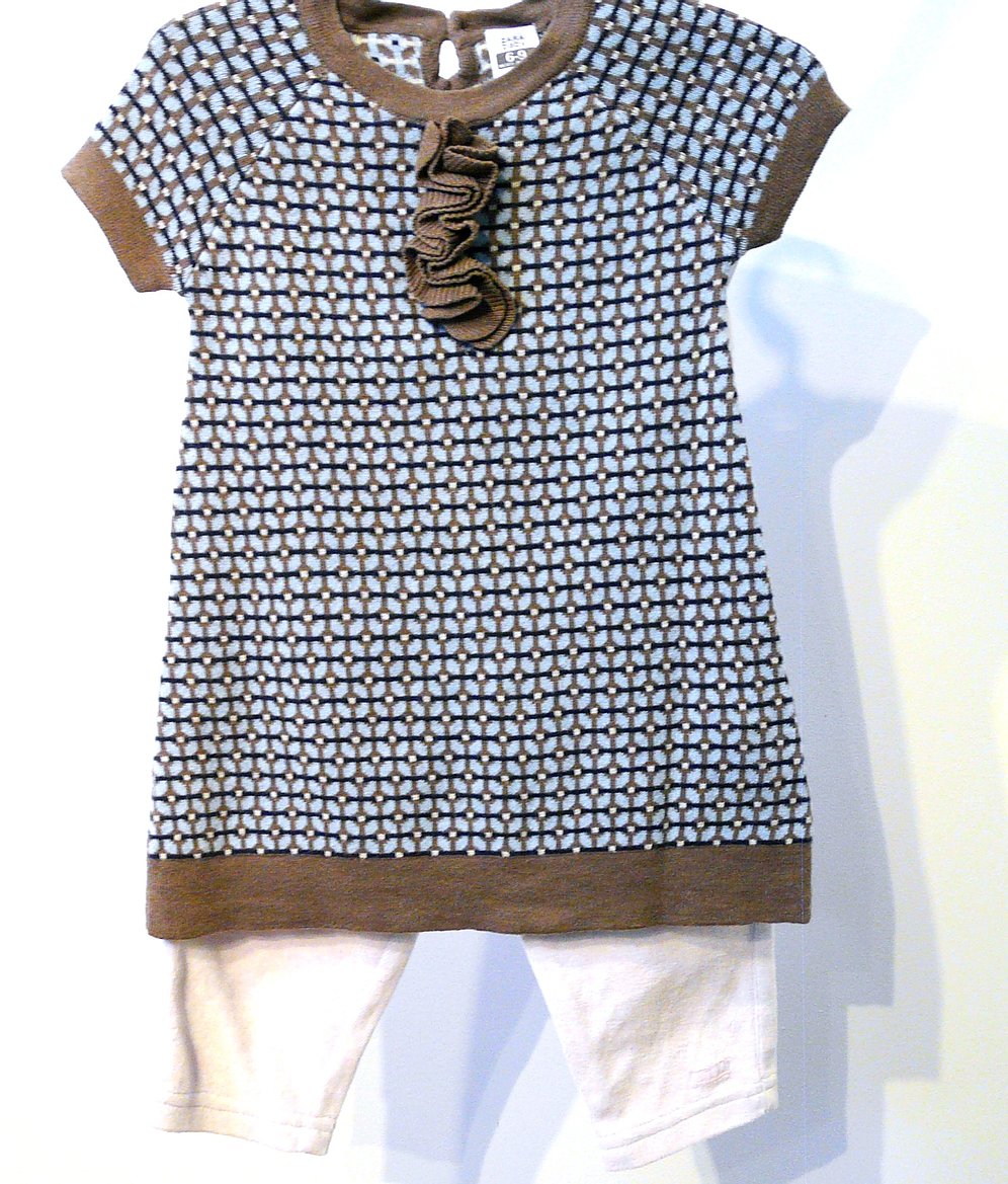 ZARA BABY DRESS + BEBE VELOUR LEGGINGS + FOX & FINCH FAUX FUR JACKET 6-9 MONTHS - Image 2