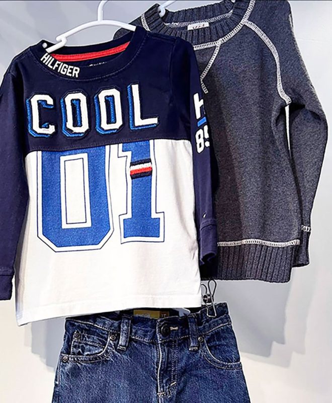 TOMMY HILFIGER SHIRT + OLD NAVY + SEED HERITAGE SWEATER
