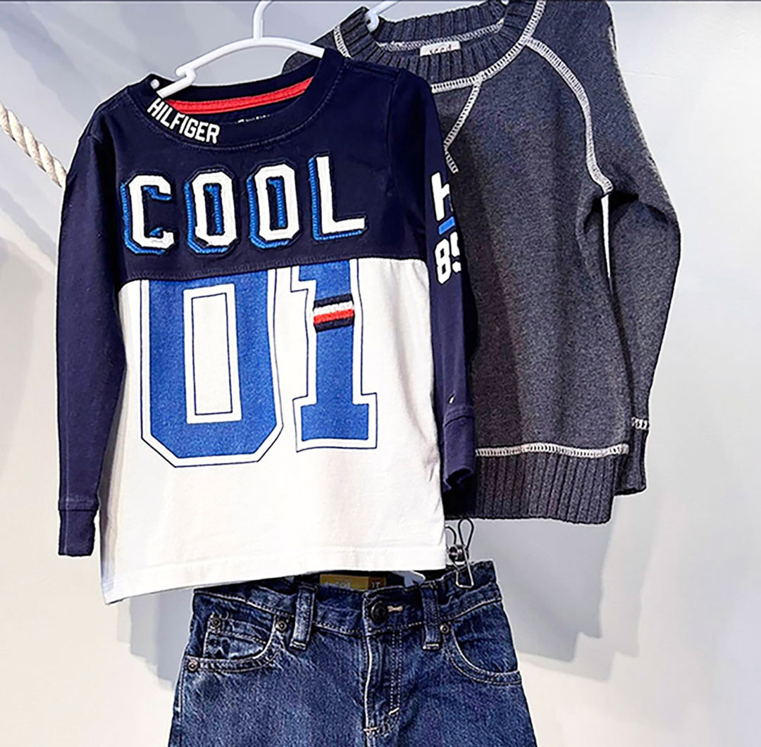 TOMMY HILFIGER SHIRT + OLD NAVY + SEED HERITAGE SWEATER