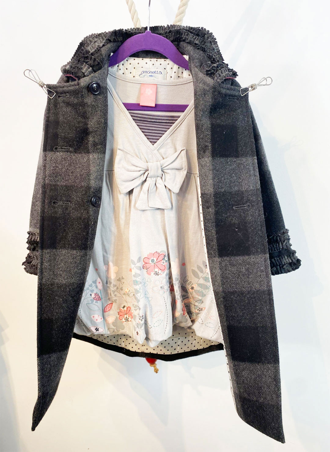SIMONETTA (Italy) WOOL COAT + PUMPKIN PATCH BUBBLE HEM DRESS - Image 9
