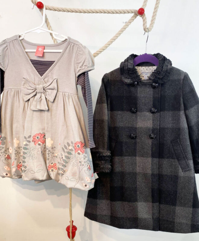 SIMONETTA (Italy) WOOL COAT + PUMPKIN PATCH BUBBLE HEM DRESS