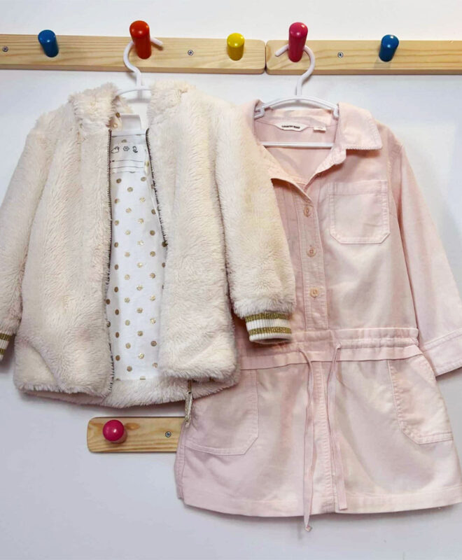COUNTRY ROAD MICRO CORD DRESS + SEED FAUX FUR BOMBER JACKET