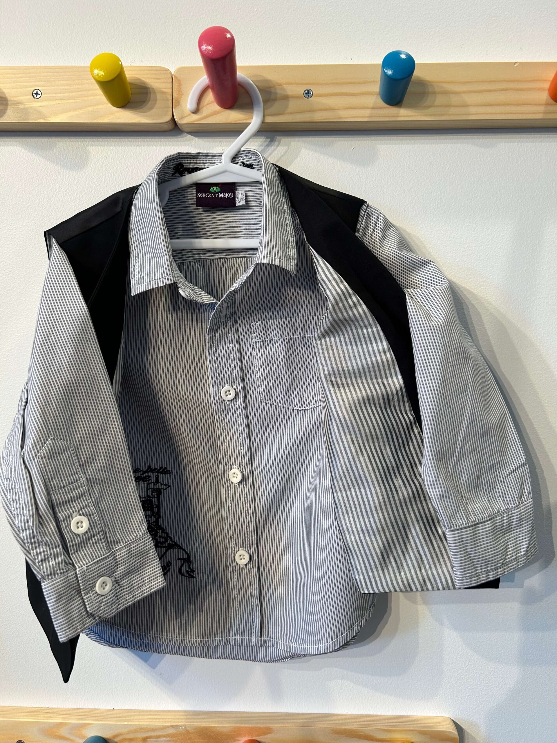 DANIELLE FASHION FORMAL JACKET + INDUSTRIE WAISTCOAT + SERGENT MAJOR (France) SHIRT+ G BOOT DENIM 1982 VINTAGE JEANS - Image 3