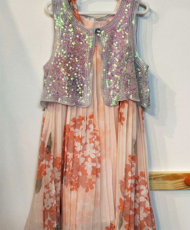 PUMPKIN PATCH HALTER DRESS +BESPOKE SEQUIN VEST
