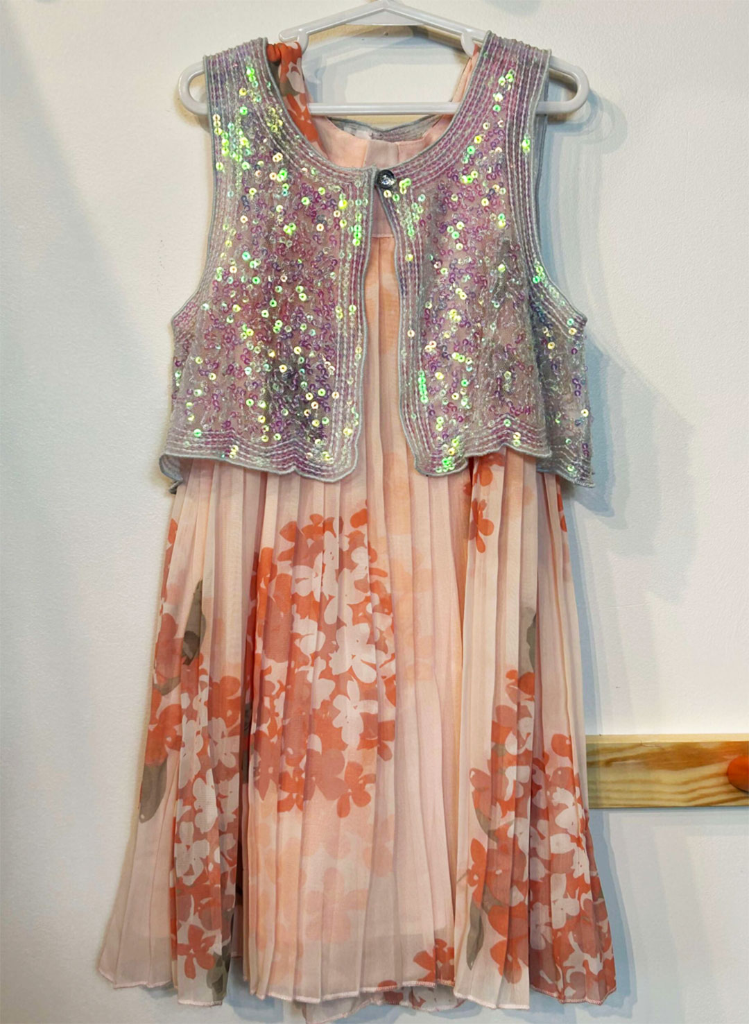 PUMPKIN PATCH HALTER DRESS +BESPOKE SEQUIN VEST