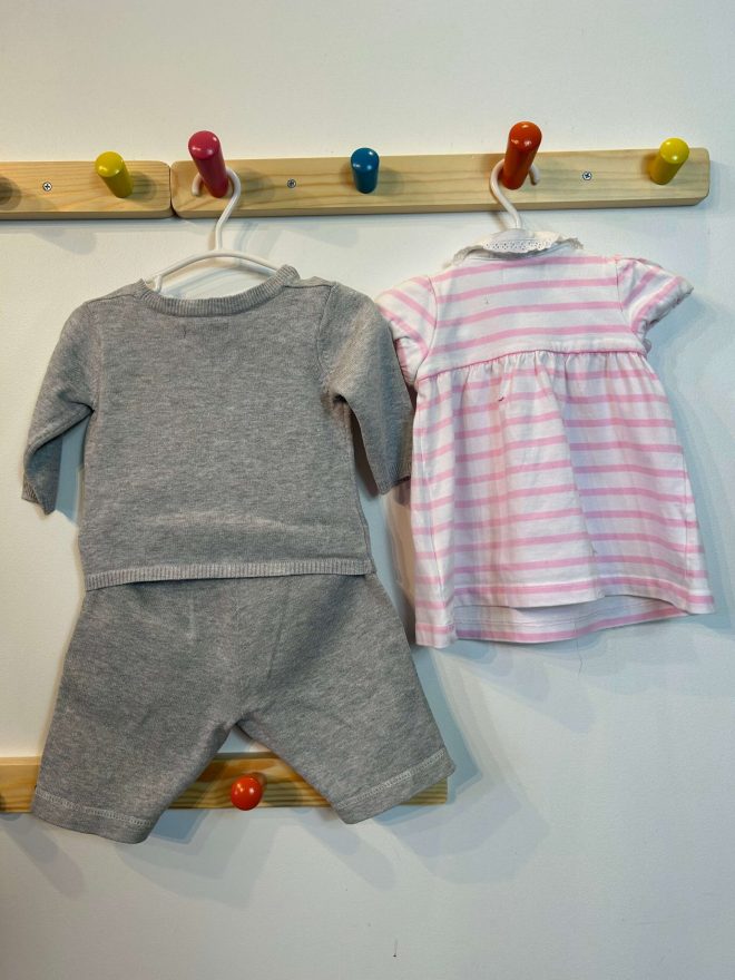 FRED BARE CARDIGAN+ TROUSERS+ RALPH LAUREN DRESS 0-3 months - Image 2