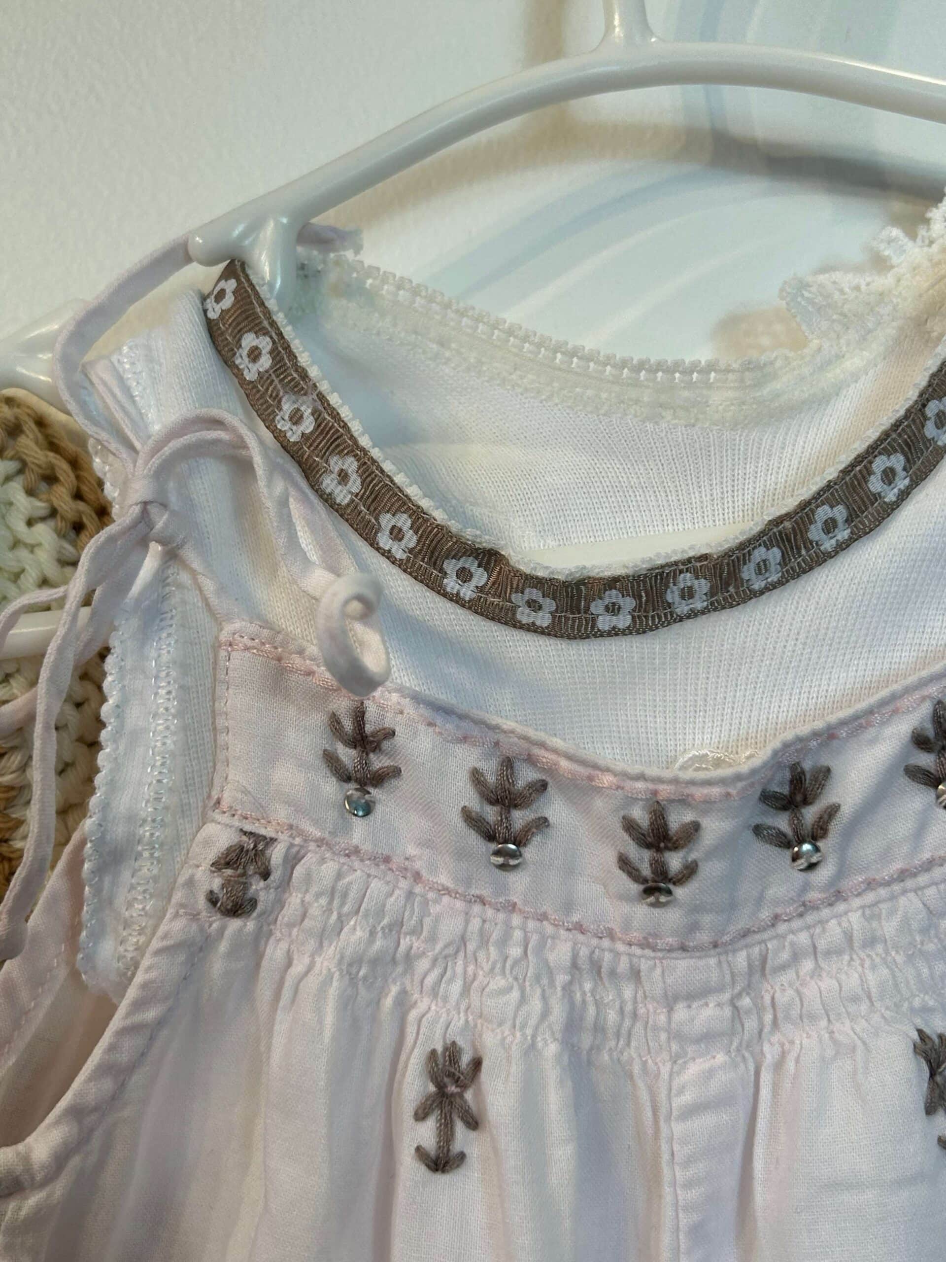 FRED BARE HAREM EMBROIDERED OVERALLS + ALEX & CHARLI WINGED TANK + HAND KNIT SWEATER 0-3 months - Image 4