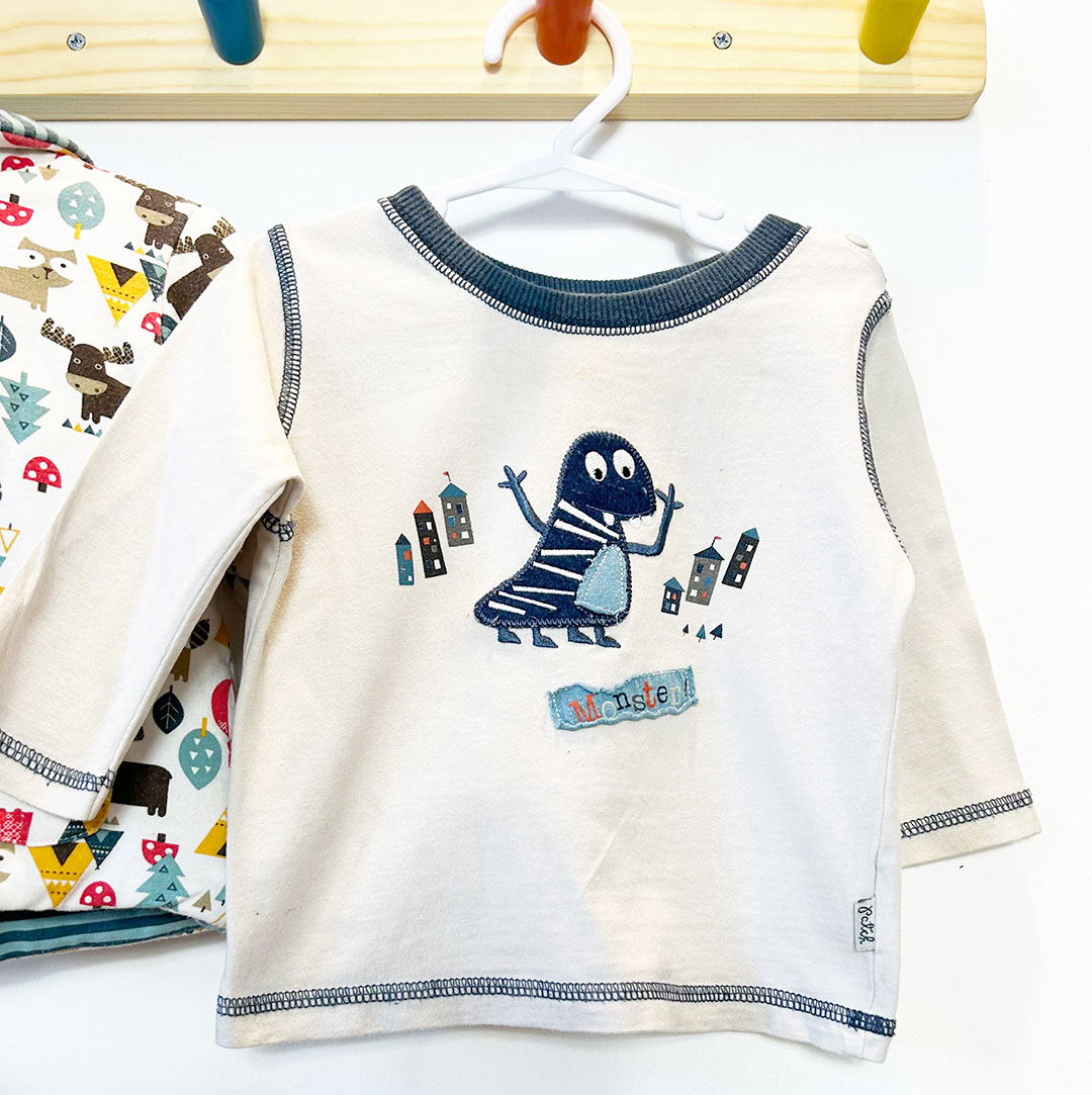 SPROUT PADDED JACKET WITH HOOD + PUMPKIN PATCH APPLIQUE TEE + PURE BABY TRACKIES 6-9 MONTHS - Image 3