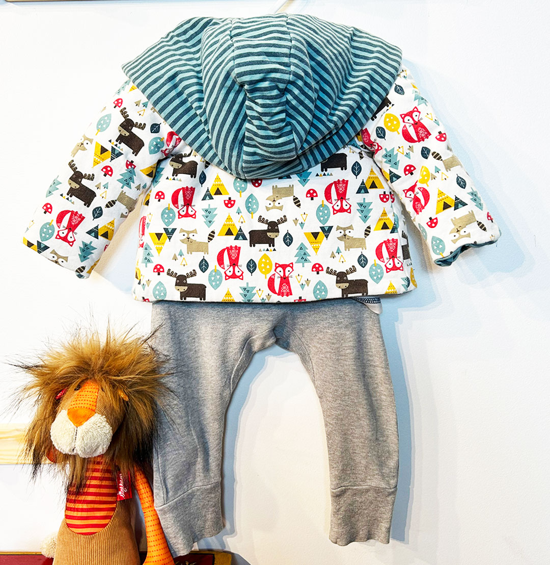 SPROUT PADDED JACKET WITH HOOD + PUMPKIN PATCH APPLIQUE TEE + PURE BABY TRACKIES 6-9 MONTHS - Image 2