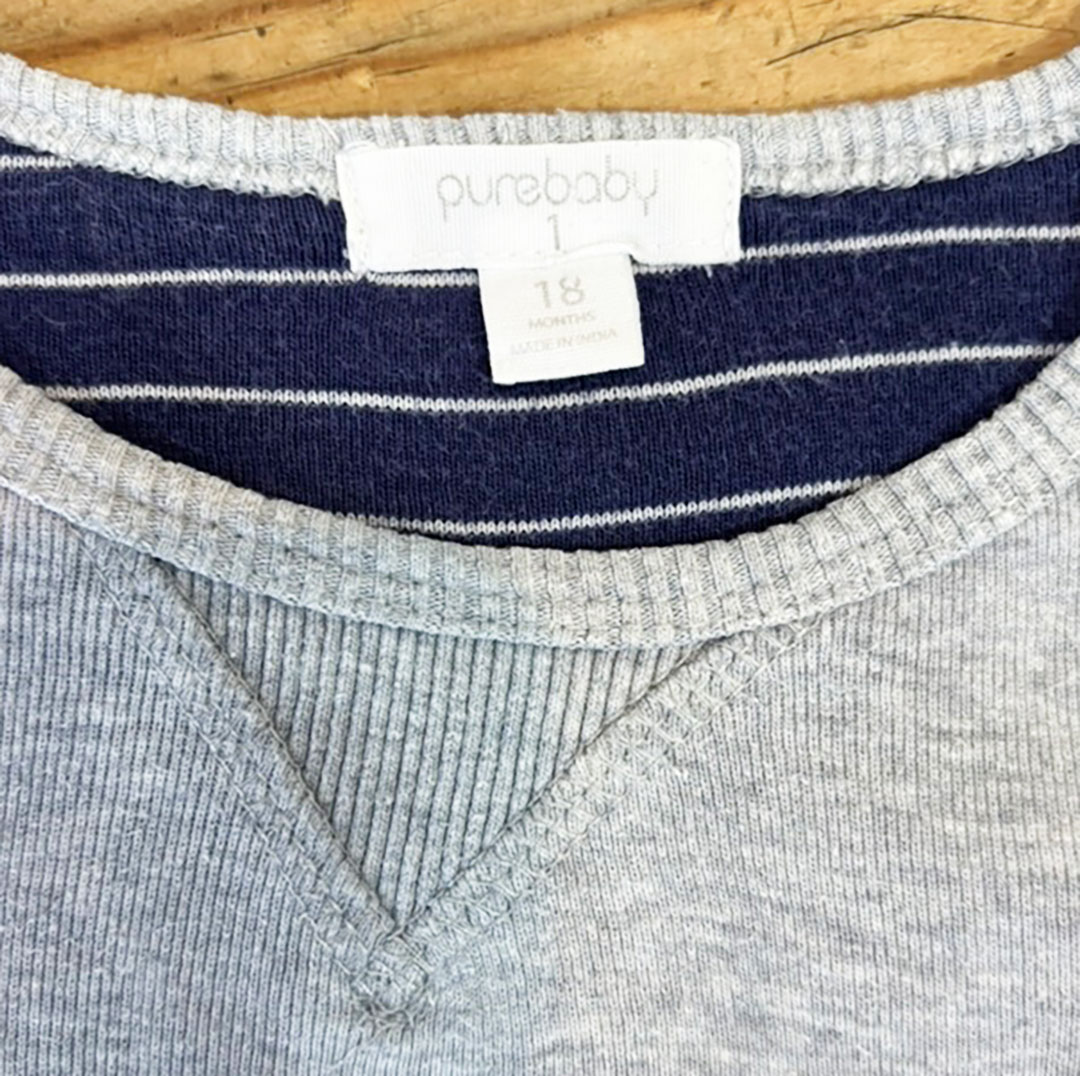 MAYORAL (France) SHIRT + PURE BABY TEE + BABY GAP PADDED GILET + PUMPKIN PATCH JEANS 18 Months - Image 2