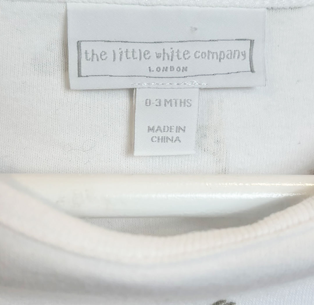 THE LITTLE WHITE COMPANY LONDON ONESIE + NEXT UK ONESIE + HAND KNIT CARDIGAN 0-3 MONTHS - Image 6