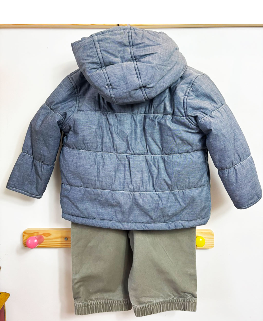 OBAIBI (France) DUNGAREES + NEXT DUFFEL COAT + MARKS & SPENCER SHIRT 18 months - Image 3