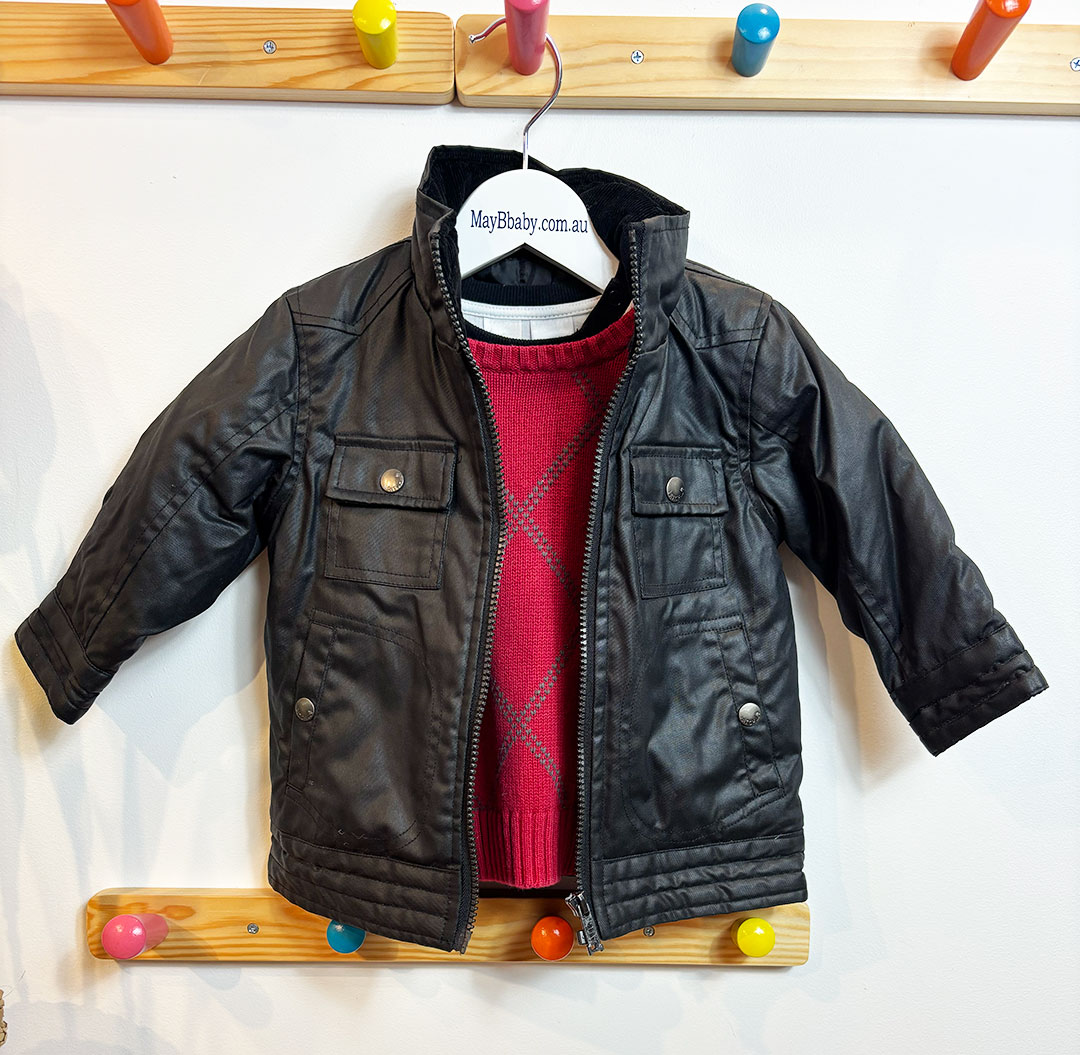 PUMPKIN PATCH PADDED WAXED COTTON BIKER JACKET + MICKEY MOUSE TEE+ SPROUT KNITTED VEST + PUMPKIN PATCH JEAND - Image 7