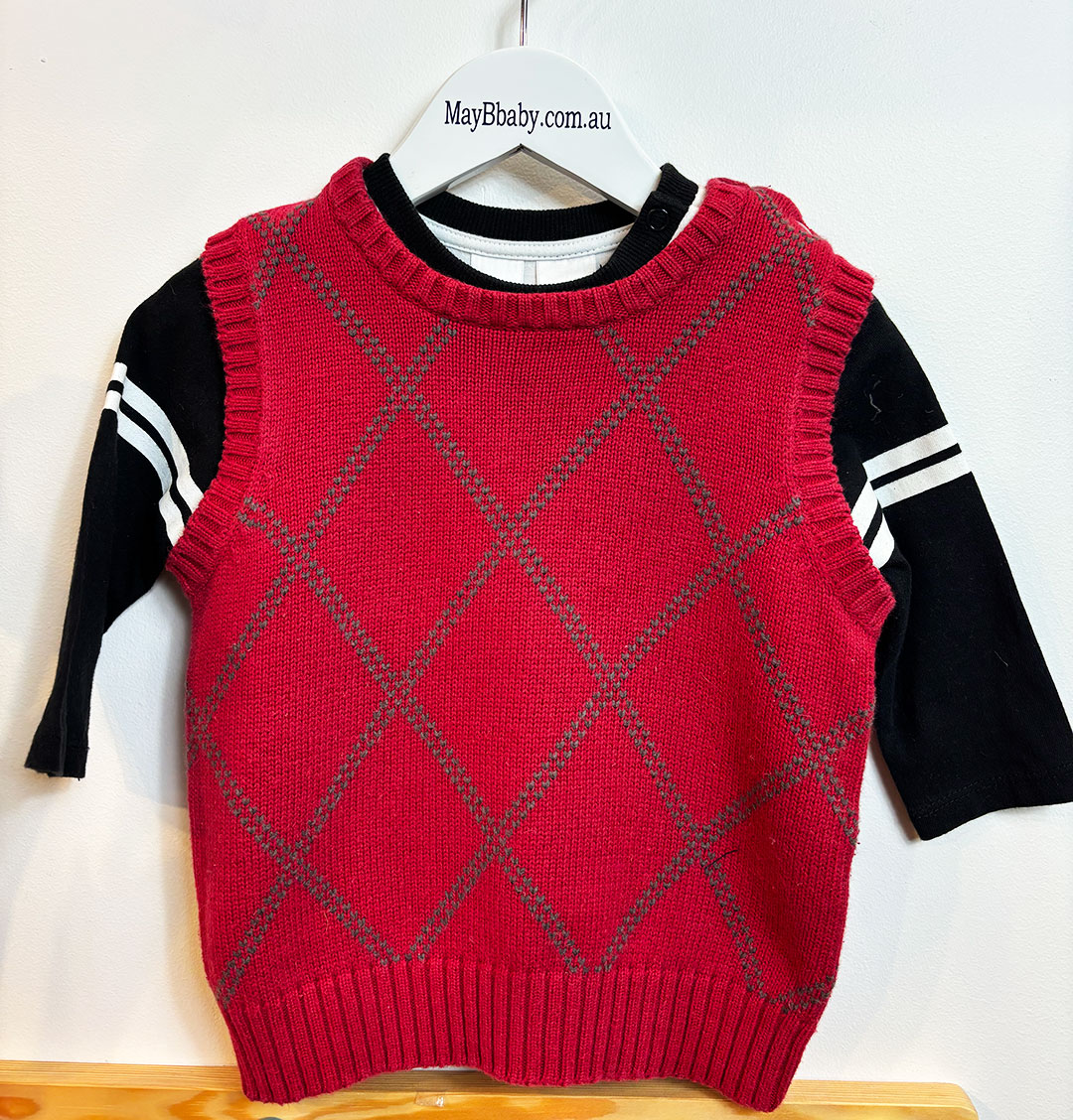 PUMPKIN PATCH PADDED WAXED COTTON BIKER JACKET + MICKEY MOUSE TEE+ SPROUT KNITTED VEST + PUMPKIN PATCH JEAND - Image 5