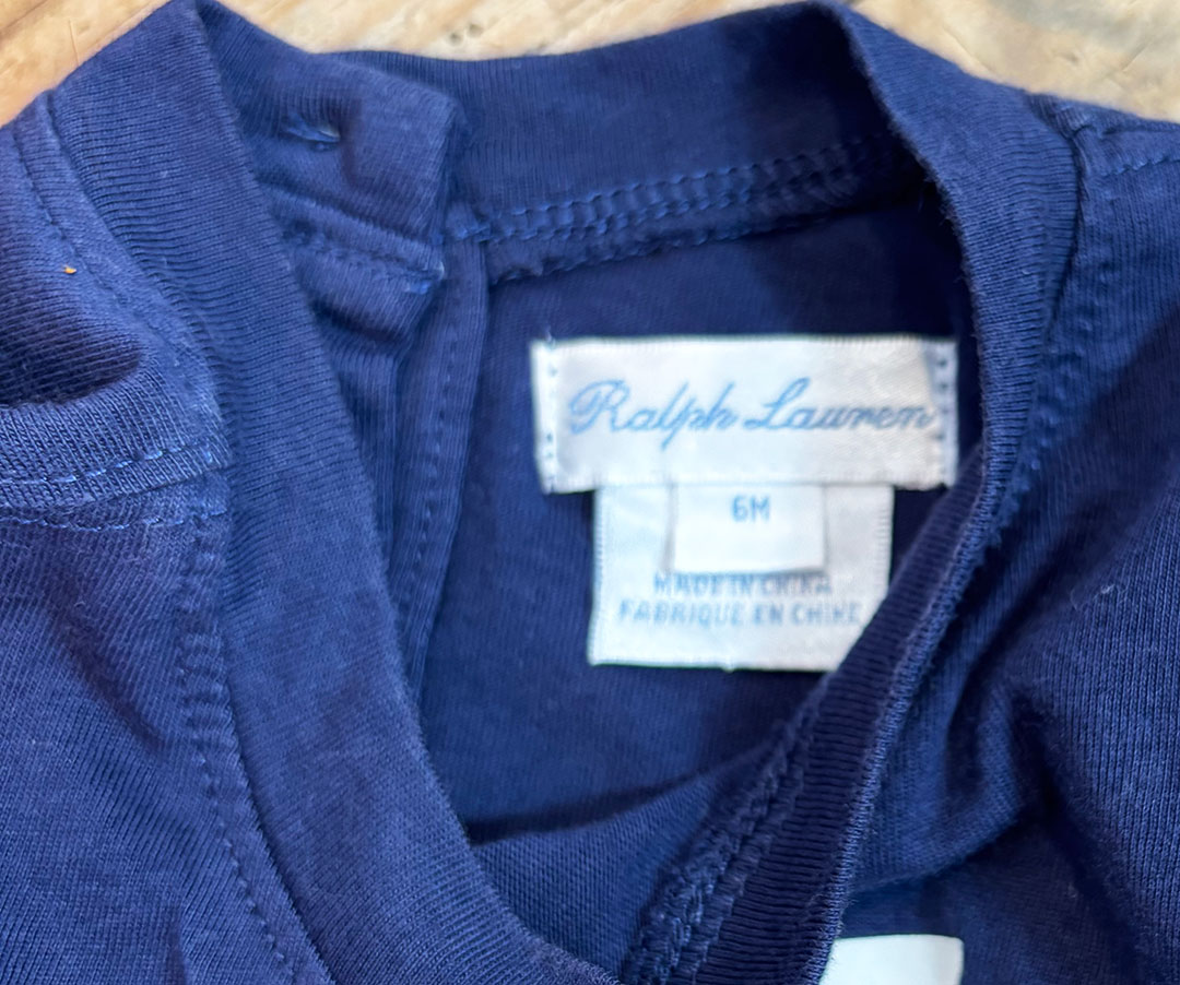 JOHN LEWIS POLO SHIRT + SHORTS + RALPH LAUREN LONG SLEEVE TEE 6-9 MONTHS - Image 3