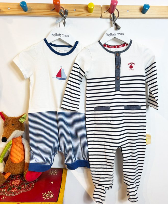 JASPER CONRAN JUNIOR ONESIE + THE WHITE COMPANY LONDON ONESIE 6-18 MONTHS