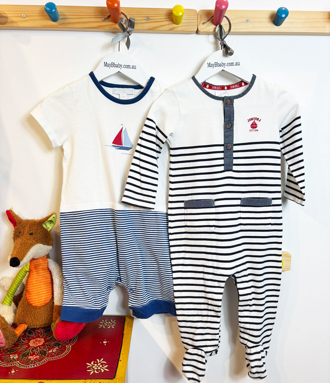 JASPER CONRAN JUNIOR ONESIE + THE WHITE COMPANY LONDON ONESIE 6-18 MONTHS